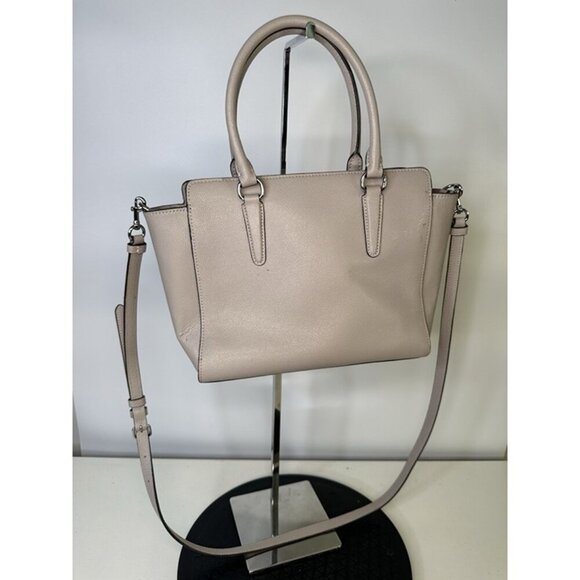 Coach - Leah Satchel Gray Leather Handbag - Missing Tag - Picture 6 of 9